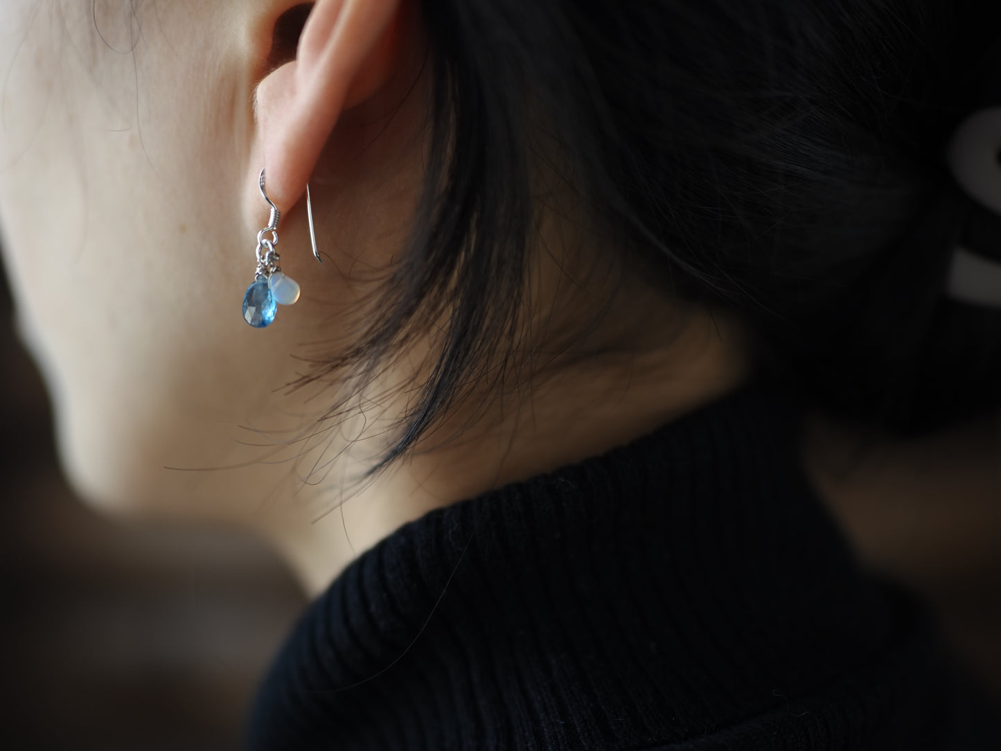 -'Santa Maria' Aquamarine・Opal- hooks