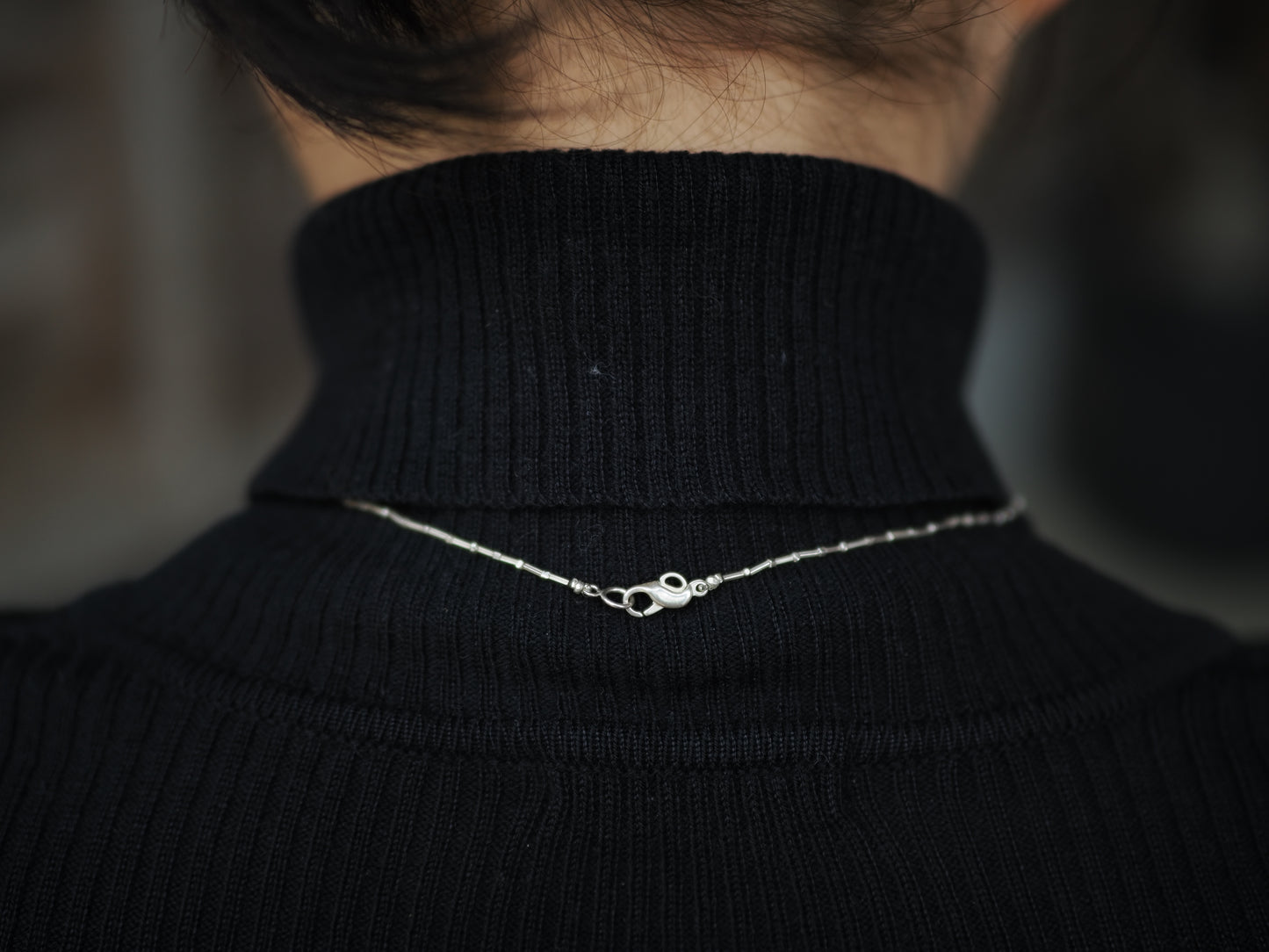 -Garnet・India silver- silver choker