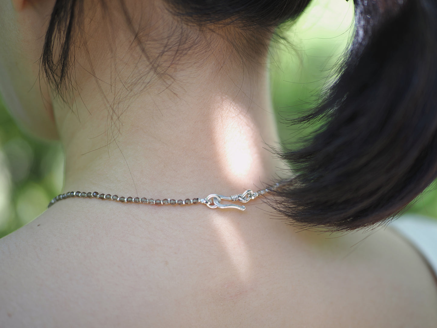 <MTO> -Sugilite- 'smoky quart & silver' Necklace