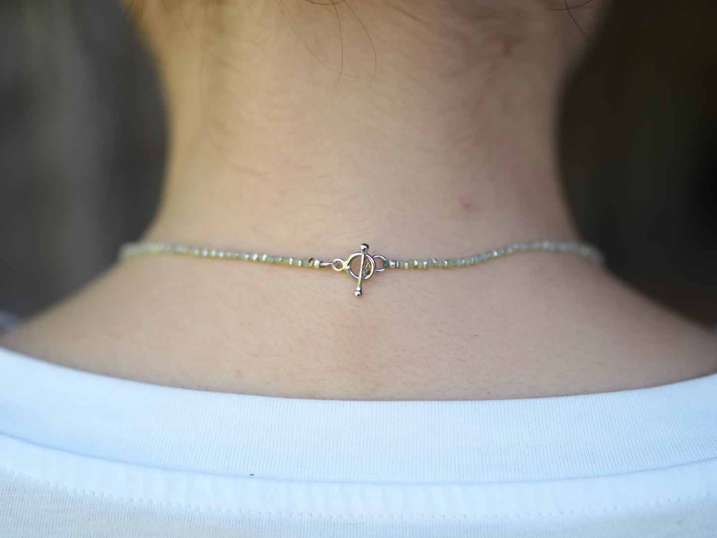 -Andesine labradorite- 'jade・silver' choker