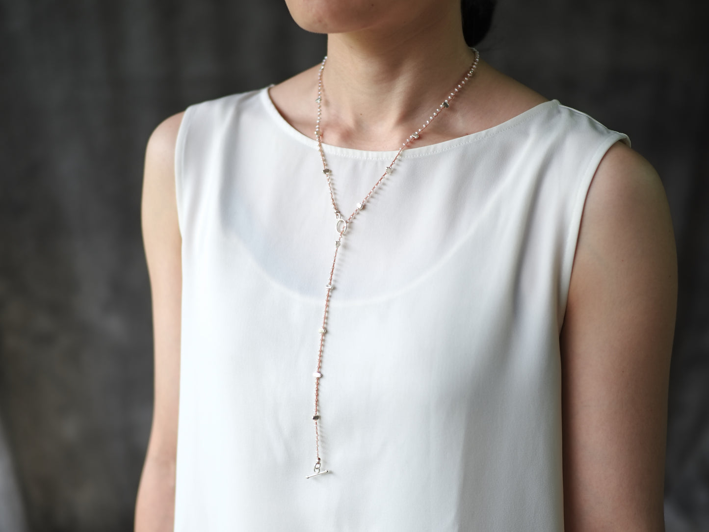 -Pearl- braid mantel necklace