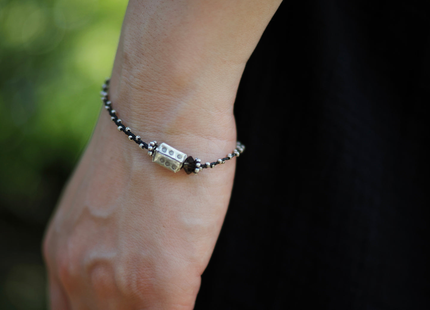 -Karensilver・Smoky quartz- braid