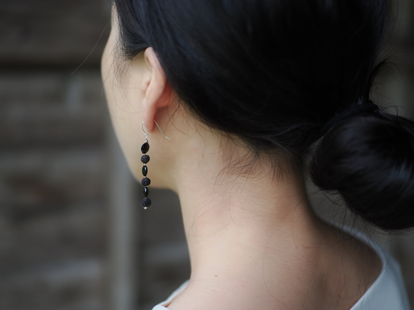 -Black tourmaline・Black Rudraksha- hooks