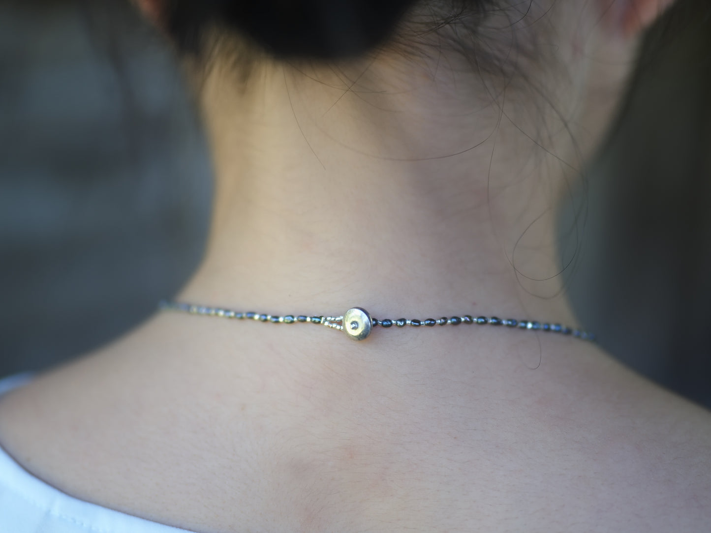 -Karensilver charm- 'beads line' long pendant