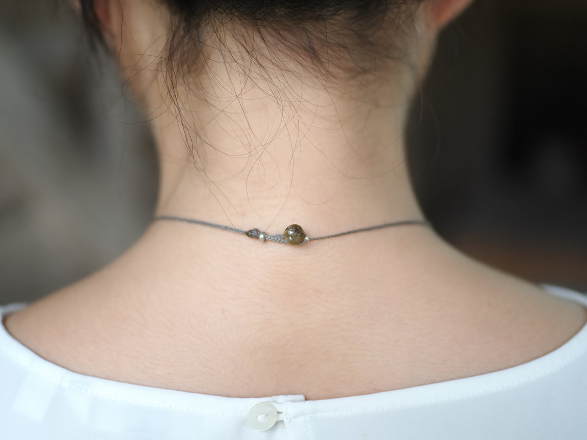 -Etched carnelian- code necklace