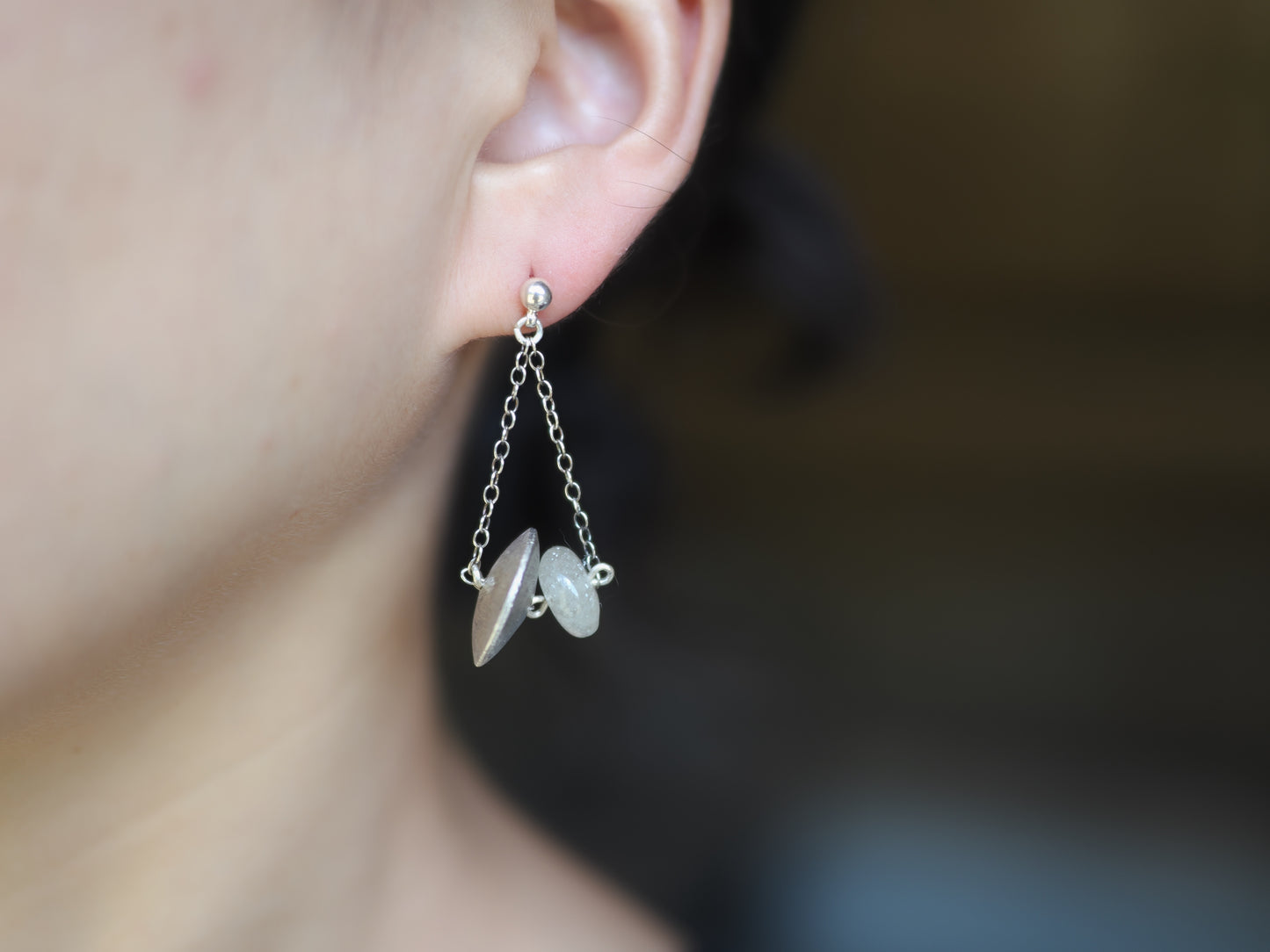 -Libyan glass・Karensilver- hanging studs