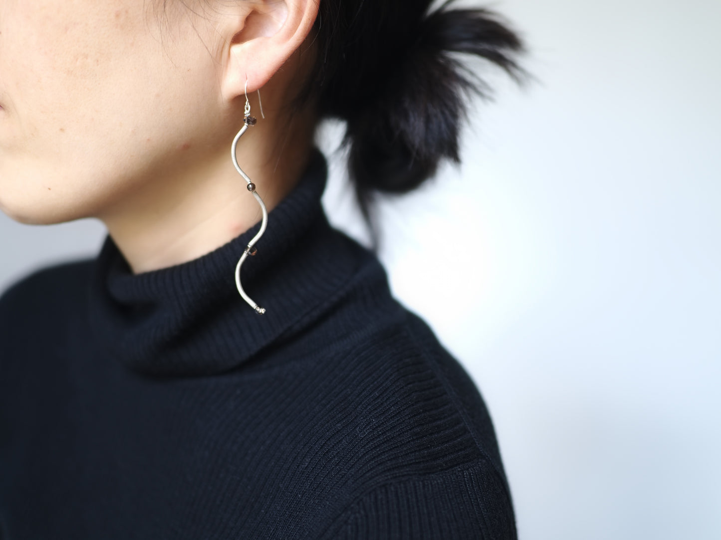 -Karensilver・Smoky quartz- hooks