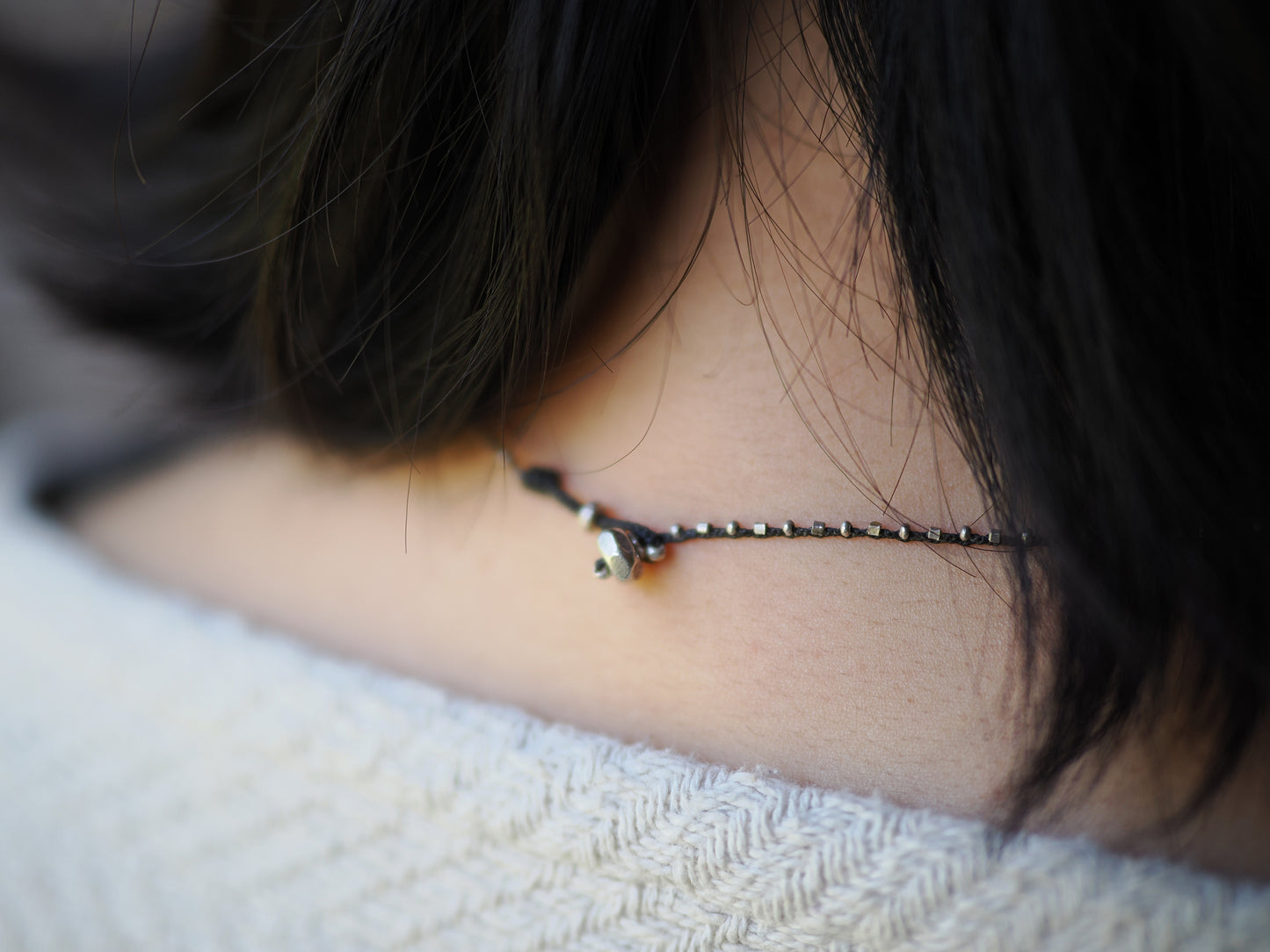 -Pyu beads・Carving Jade "elephant"- braid