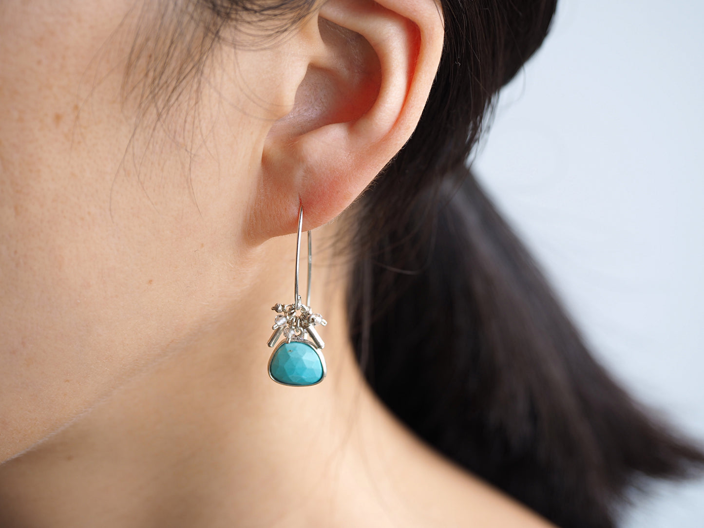 -Kingman tourquoise- silver pierce