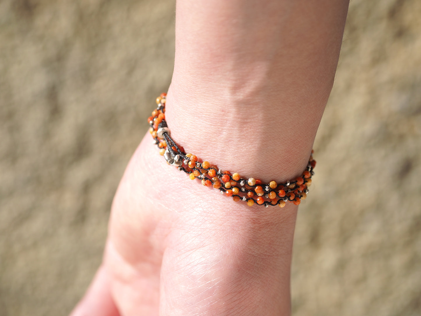 -African coral- "quadruple" bracelet
