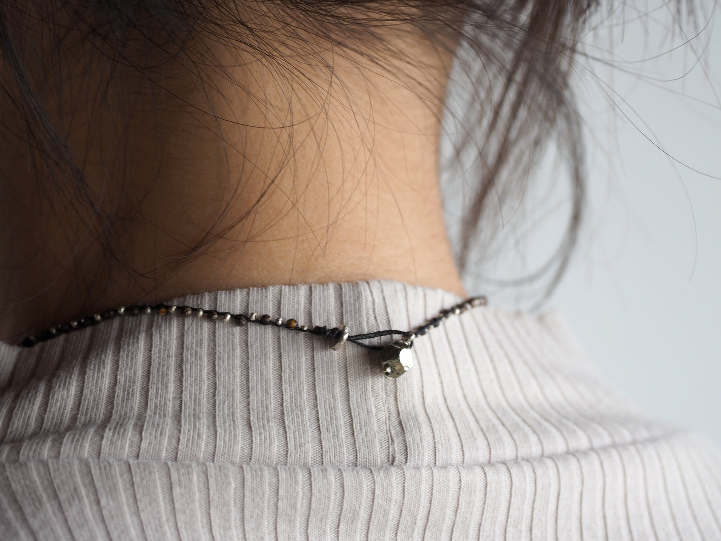 Brass charm pendant -boulder Opal・silver-