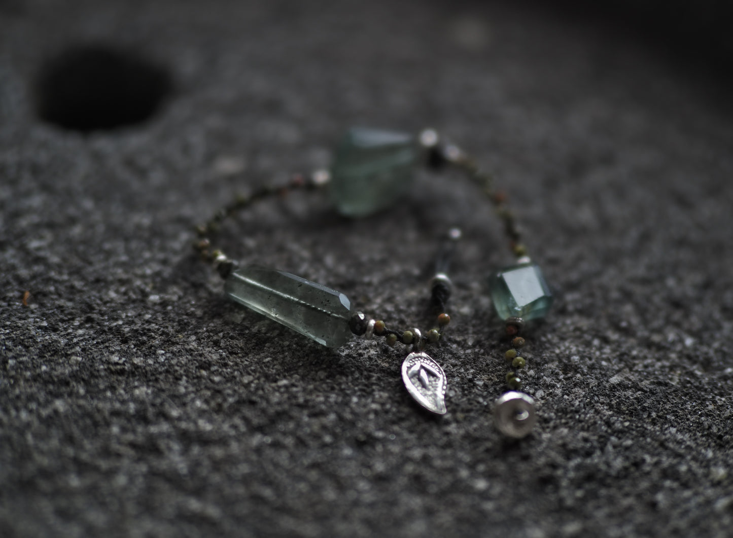 -Fluorite- unakite braid