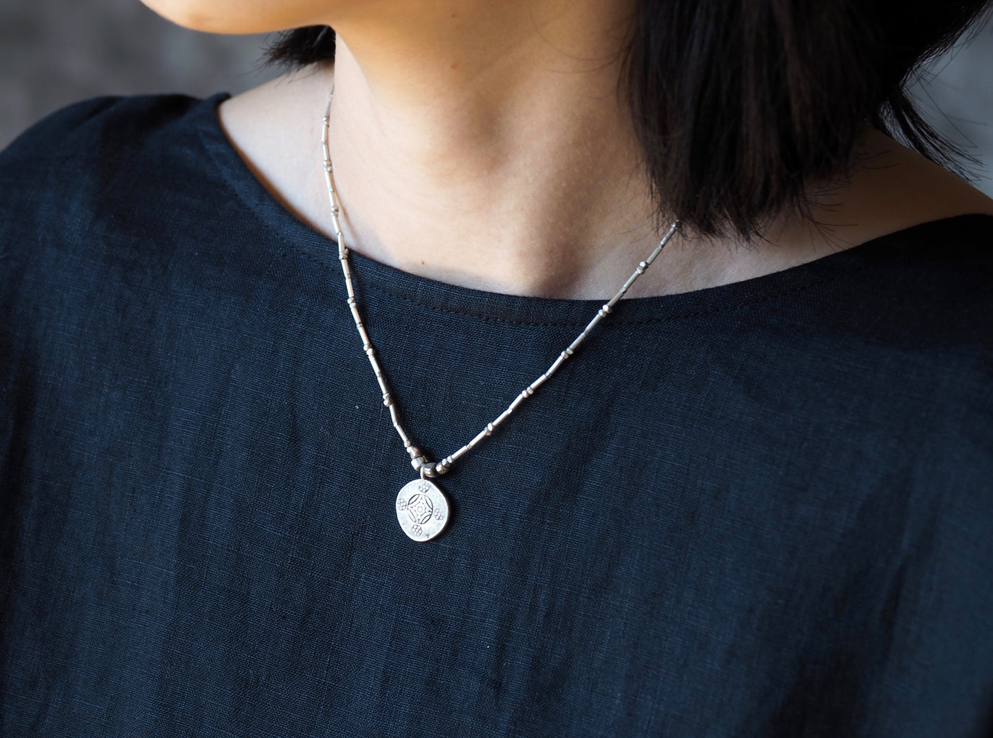 coin top silver pendant