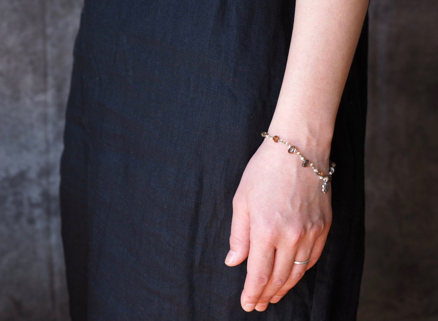 -Andulsite・ Pearl- braid bracelet