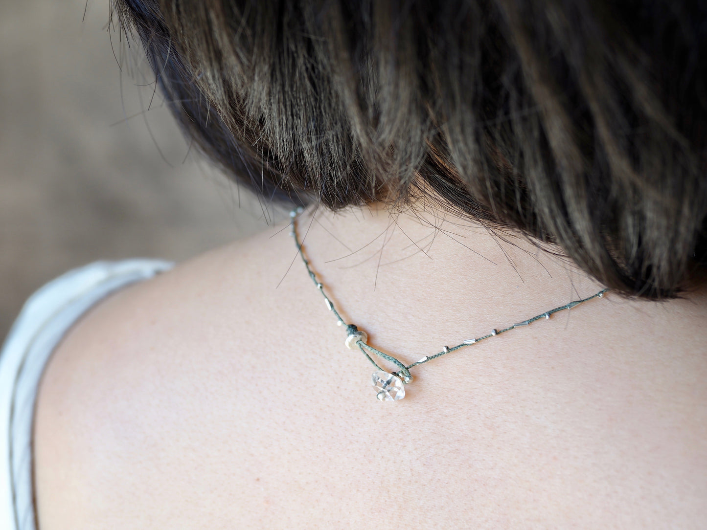 カイヤナイト 編み込みネックレス