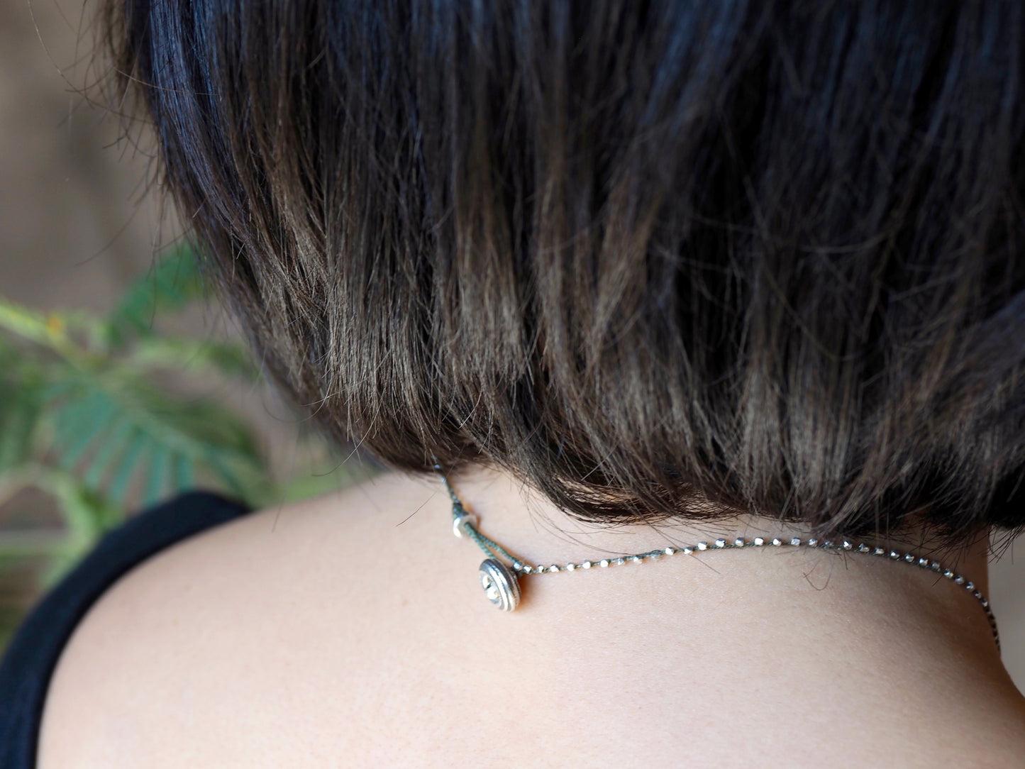 -Silver- braid BIB necklace