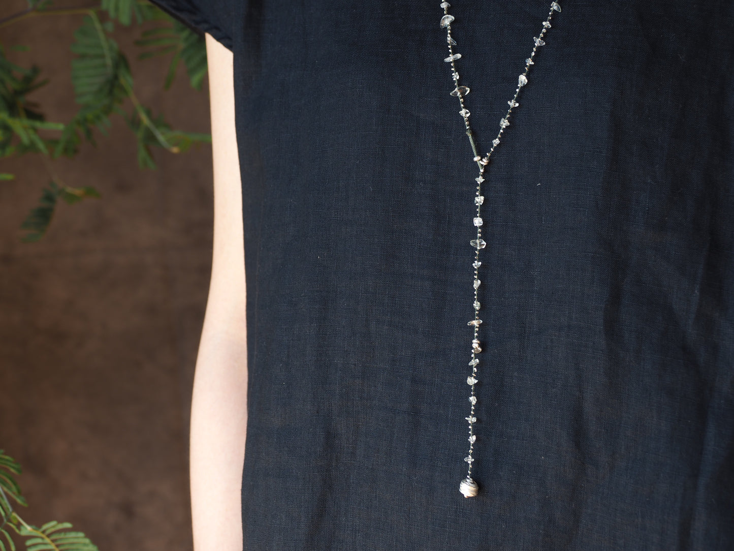 green-amethyst "brade" long-necklace