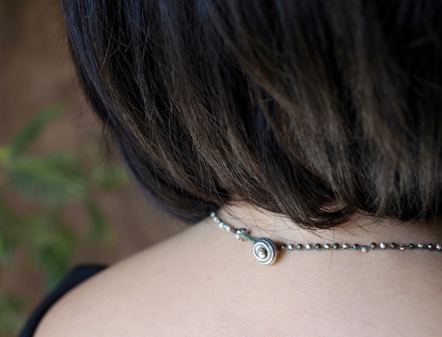 エスニックコイン 編み込み ロングペンダント