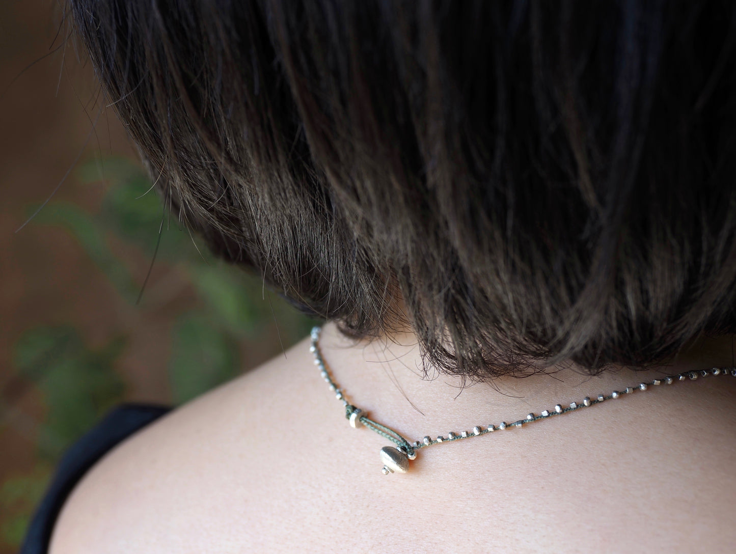 Twig Silver Braided Bib Necklace