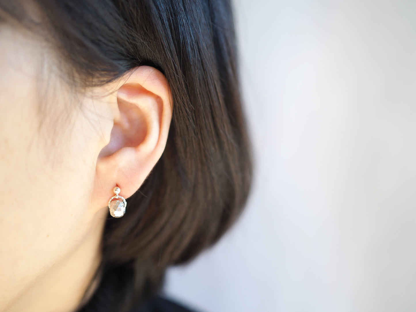 Silver Earrings "Hitotsume/Tsuchime"