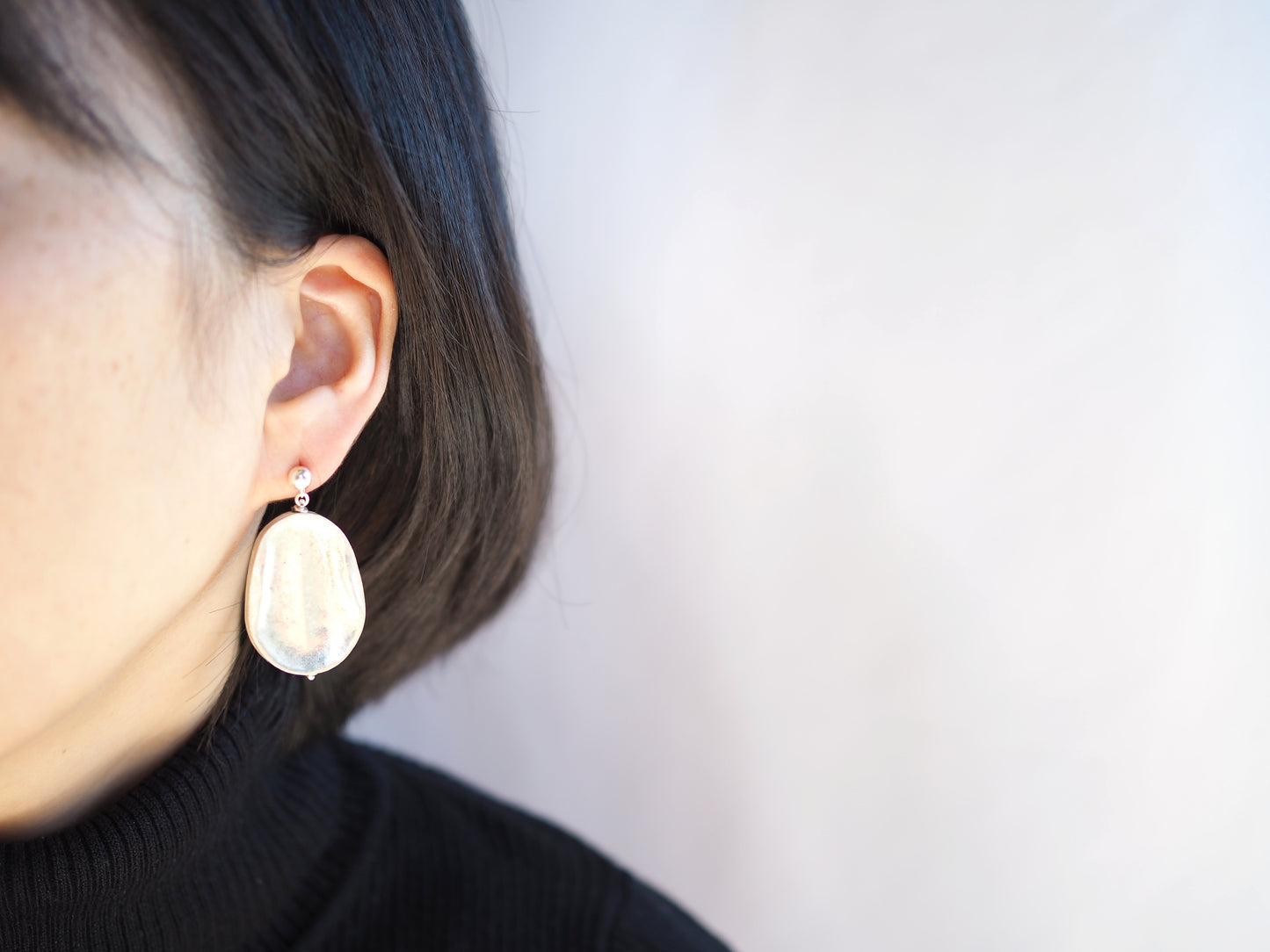 シルバーピアス "大判スライス"