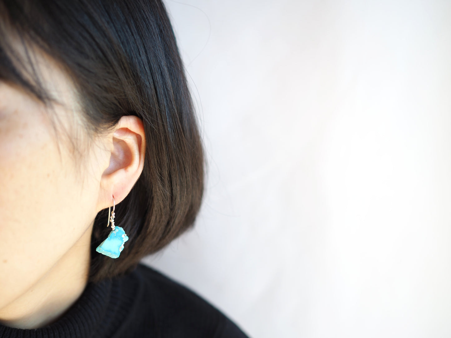 Sleeping Beauty Turquoise Earrings "Large Rough Slice"