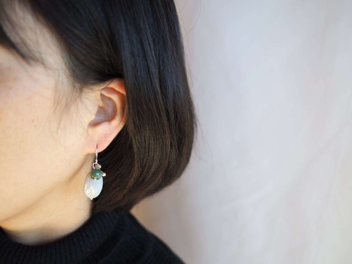 オパールx翡翠 ピアス "マッシブ"