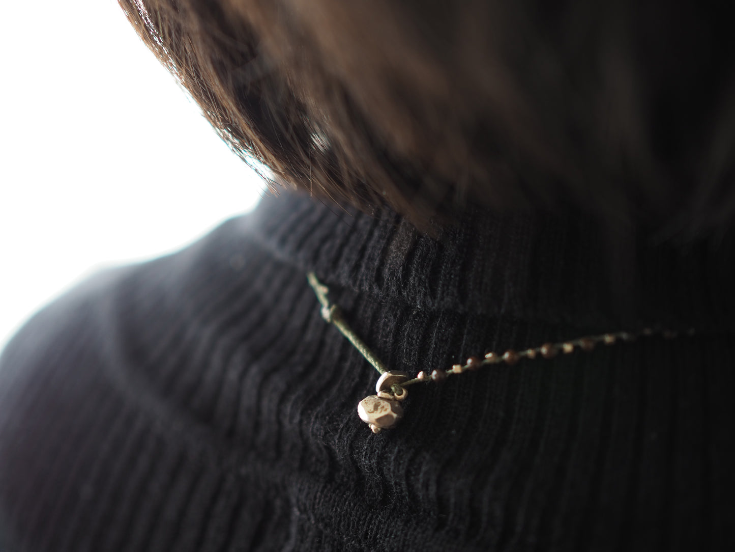 Tourmaline Quartz Ruby Braided Pendant