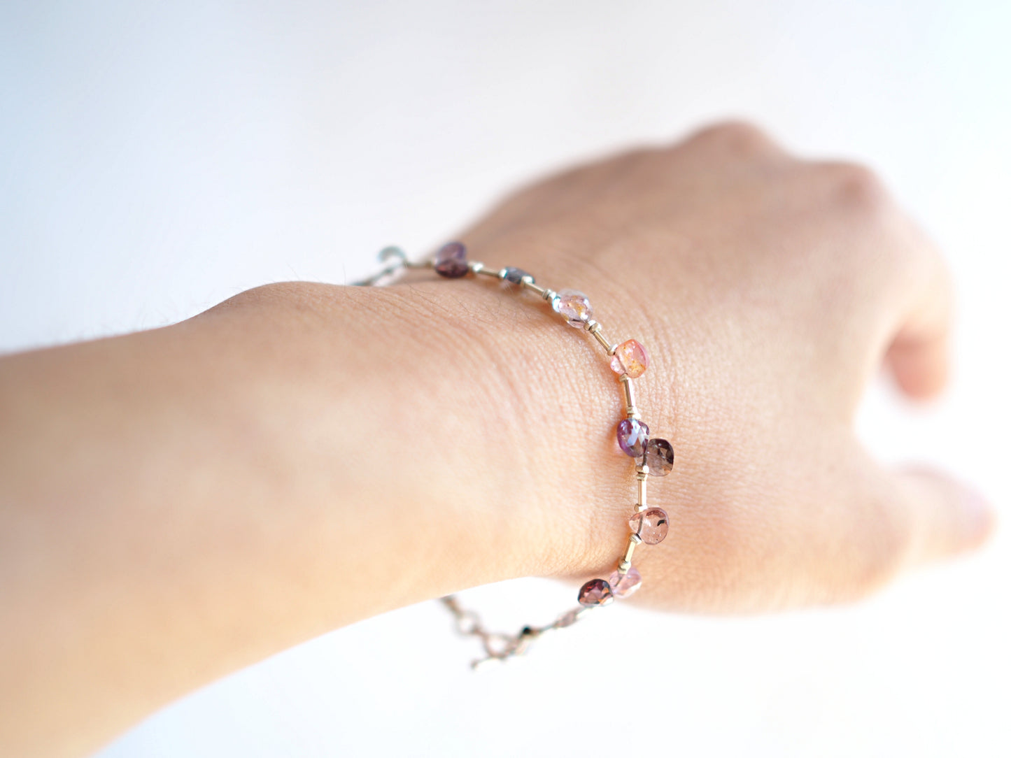 マルチカラースピネル シルバーブレスレット