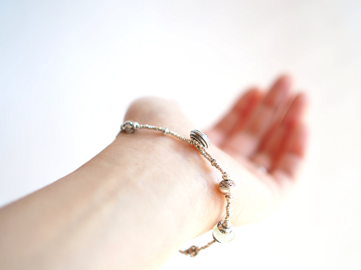 Libyan glass silver bracelet