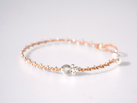 Silver braid bracelet 'Orange'