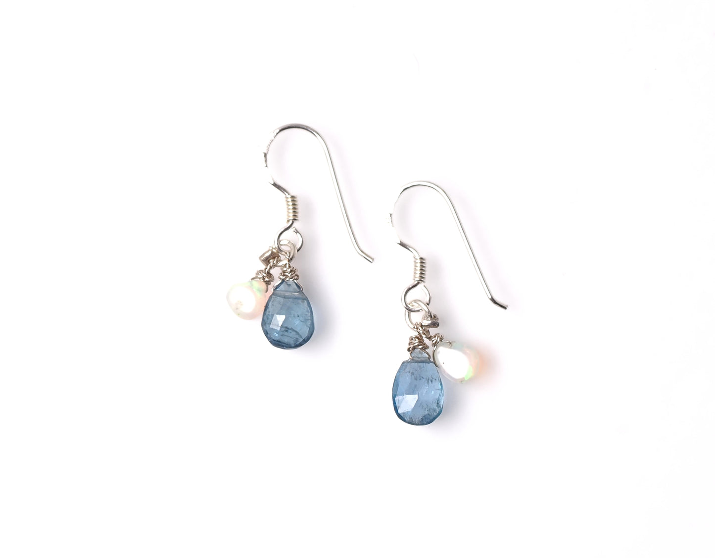 -'Santa Maria' Aquamarine・Opal- hooks