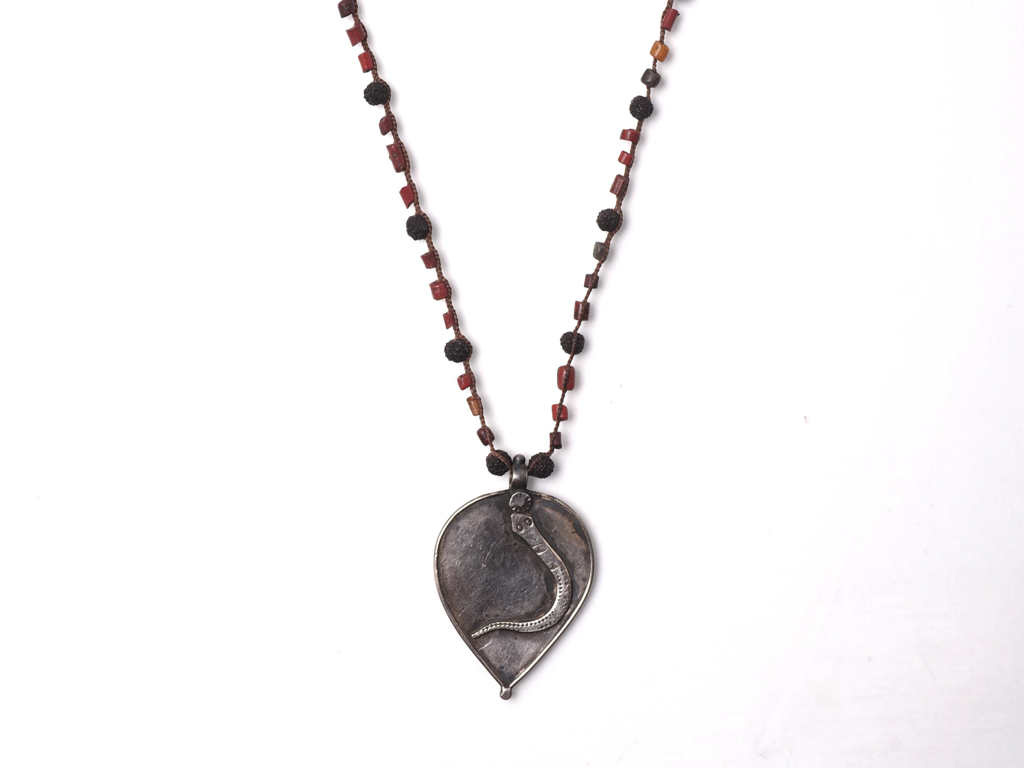 -India old silver- "black & red" braid