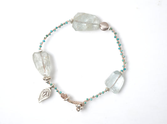 -Aquamarine- turquoise braid