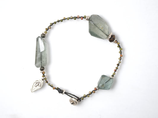-Fluorite- unakite braid