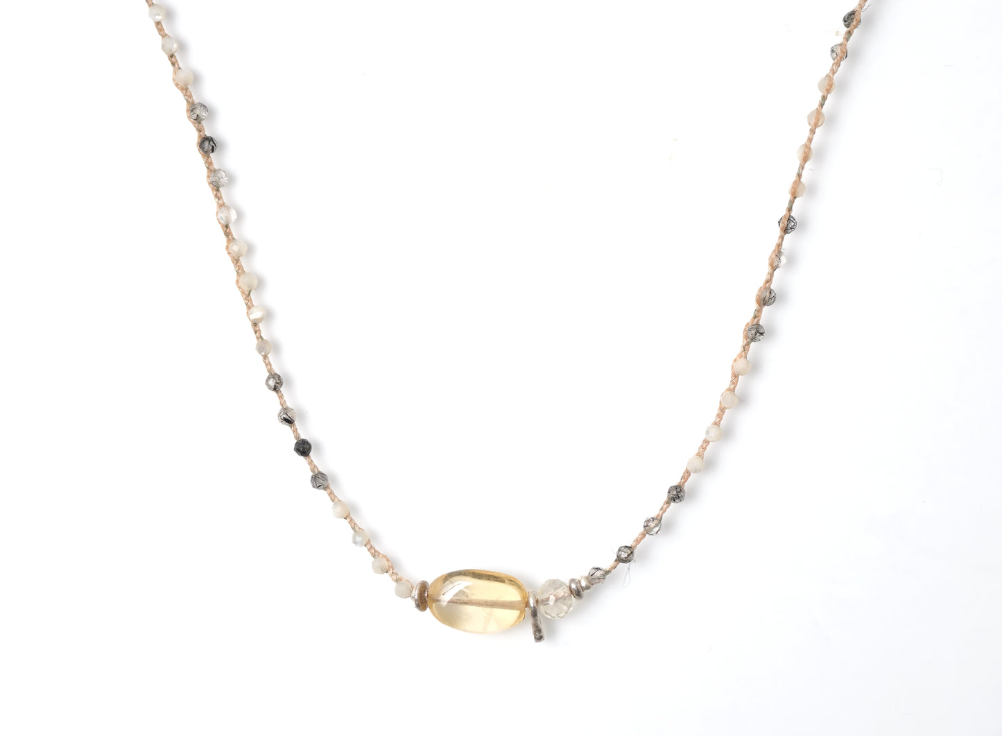 -Citrine・Scapolite- braid choker