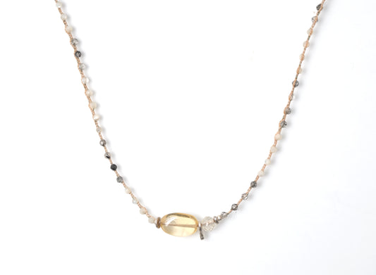-Citrine・Scapolite- braid choker