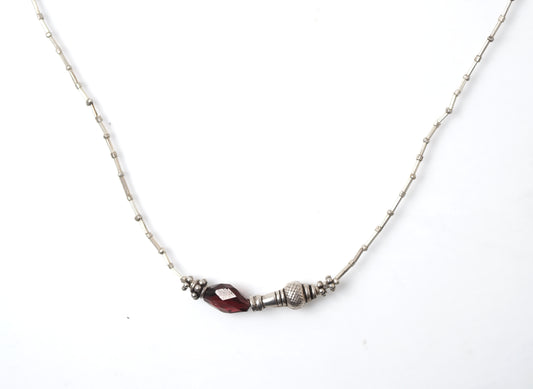 -Garnet・India silver- silver choker