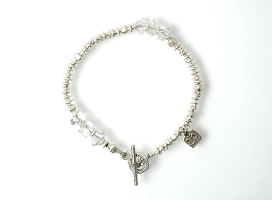 -Herkimer diamond- silver