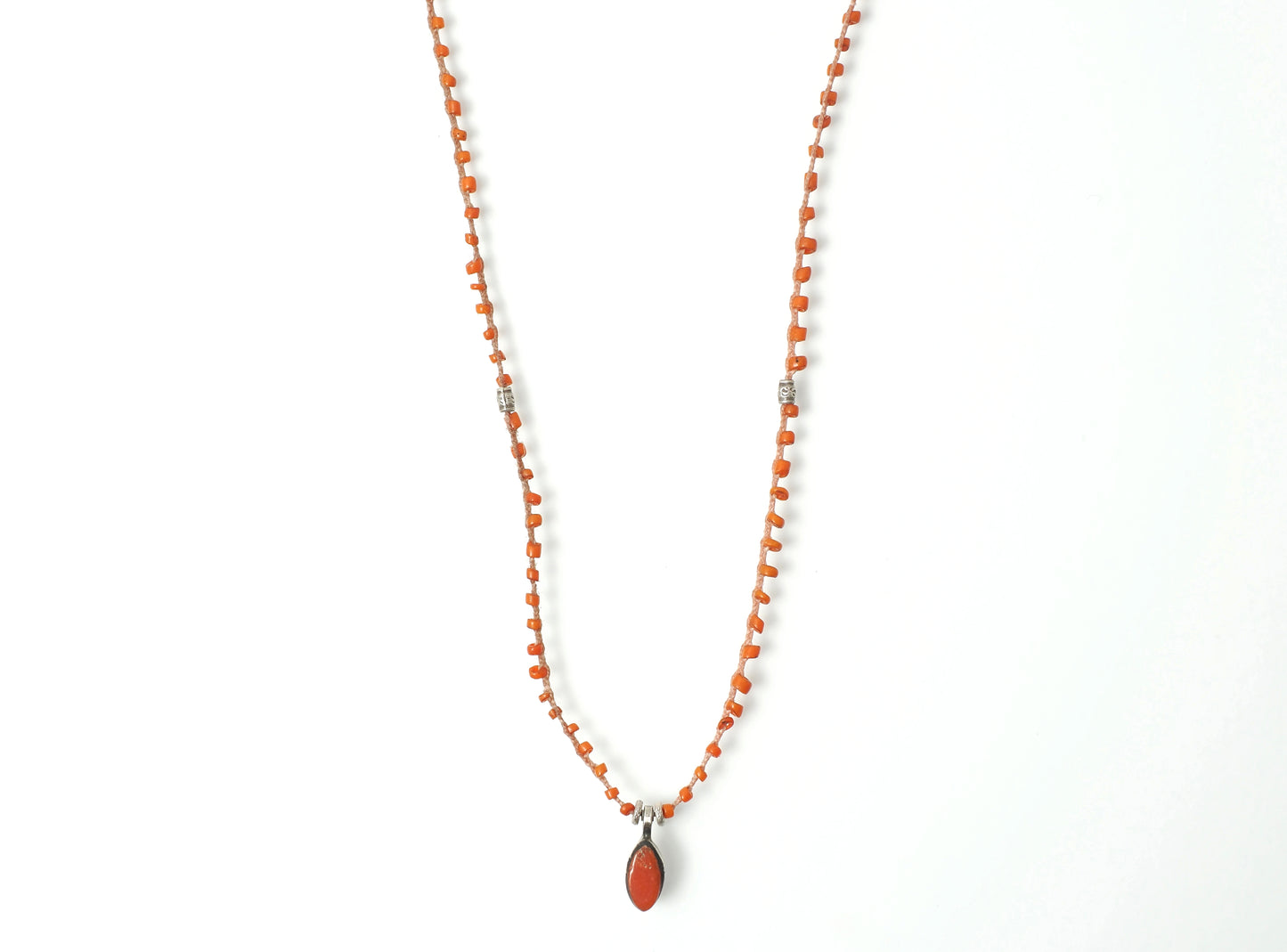 -Coral- 'Bonda beads' braid