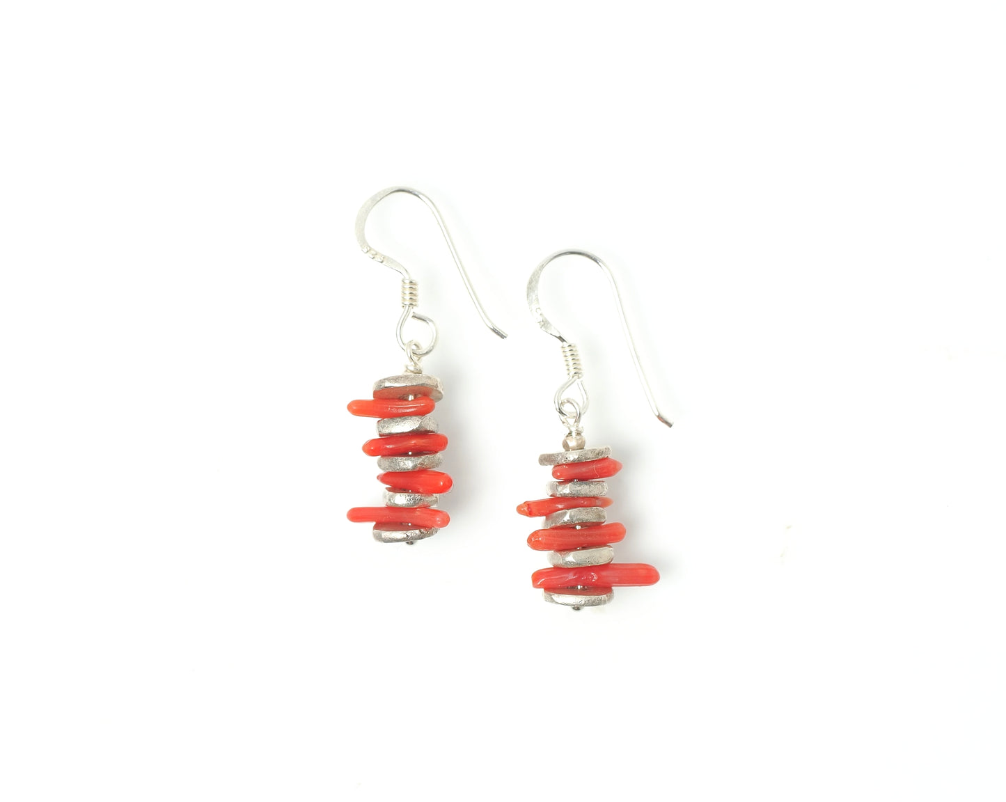 -Natural coral・silver- hooks