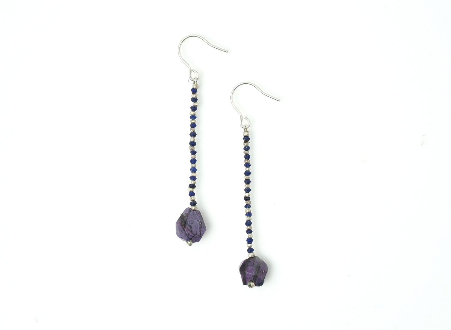 -Sugilite- 'lapis lazuli・silver' long line_hooks