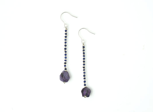 -Sugilite- 'lapis lazuli・silver' long line_hooks