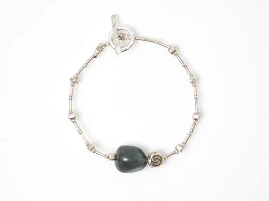 -Moss aquamarine- silver