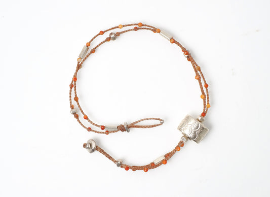 -Karensilver- 2line code anklet