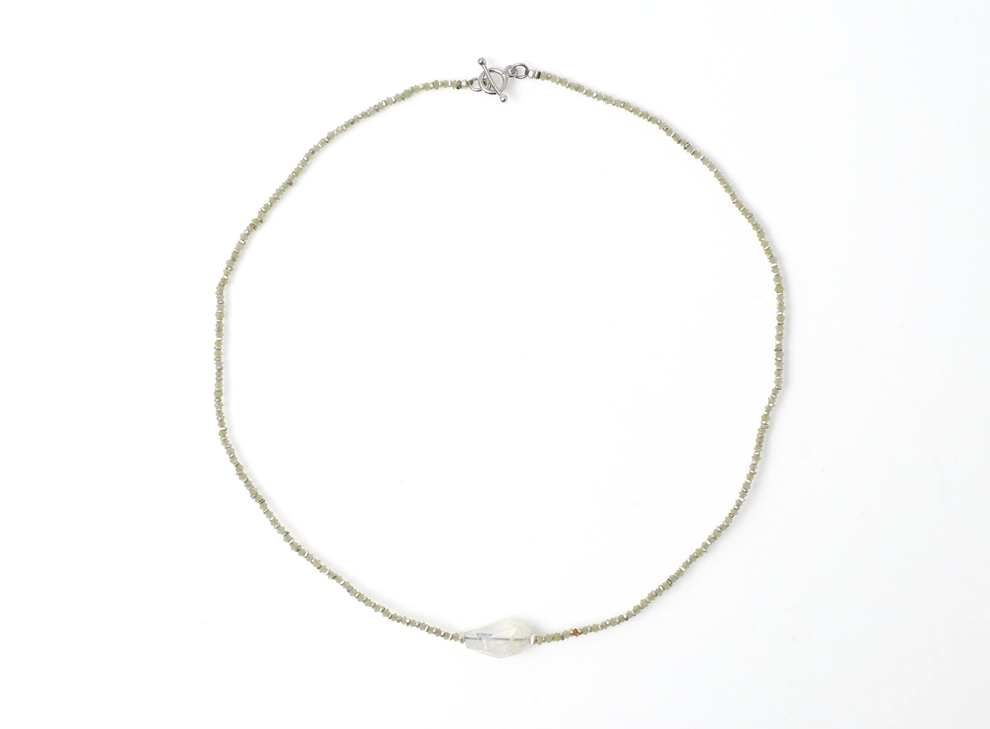 -Andesine labradorite- 'jade・silver' choker