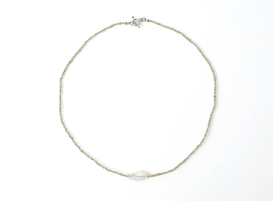 -Andesine labradorite- 'jade・silver' choker