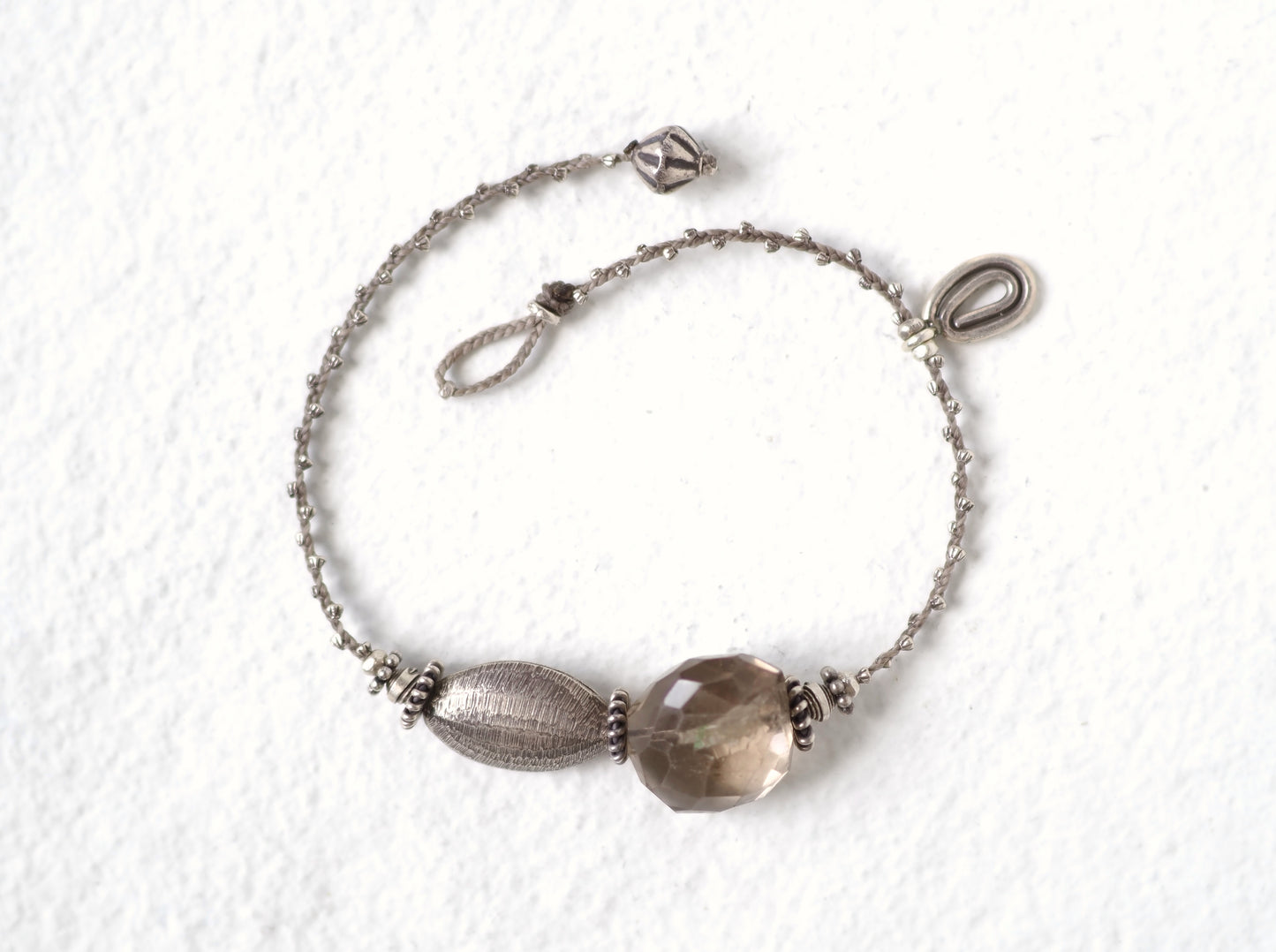 -Quartz・Karensilver- braid anklet