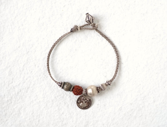 -old india silver 'Venus charm'- code bracelet