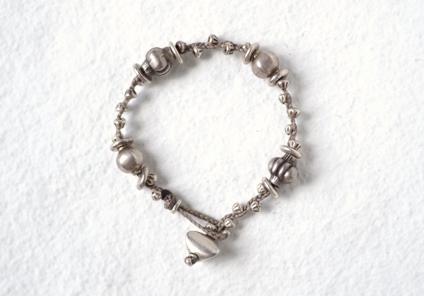 -India old silver・Karensilver- braid bracelet